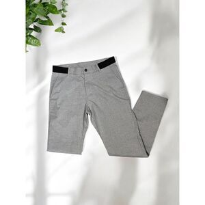 ZARA Gray Slim‎ Fit Dress Pants Black Waistband Detail Size M Modern Office Wear